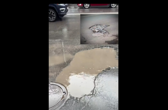 Սալիկապատված փոսը դարձավ ջրափոս (տեսանյութ)